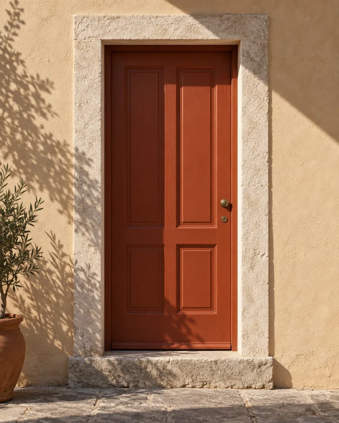 A doorway in Via Roma, repainted every spring.